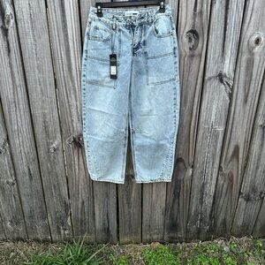 Fashion Nova Classic Light Blue Barrel Jeans